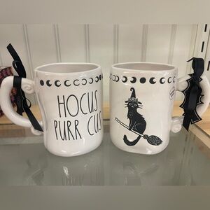Rae Dunn Halloween Black Cat Witch Cat Hocus Purr Cus Ceramic Coffee Mug NWT